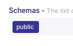 Schemas field set to public