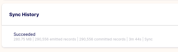 Sync History with the running sync