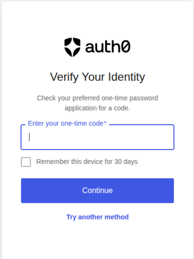 2FA screen